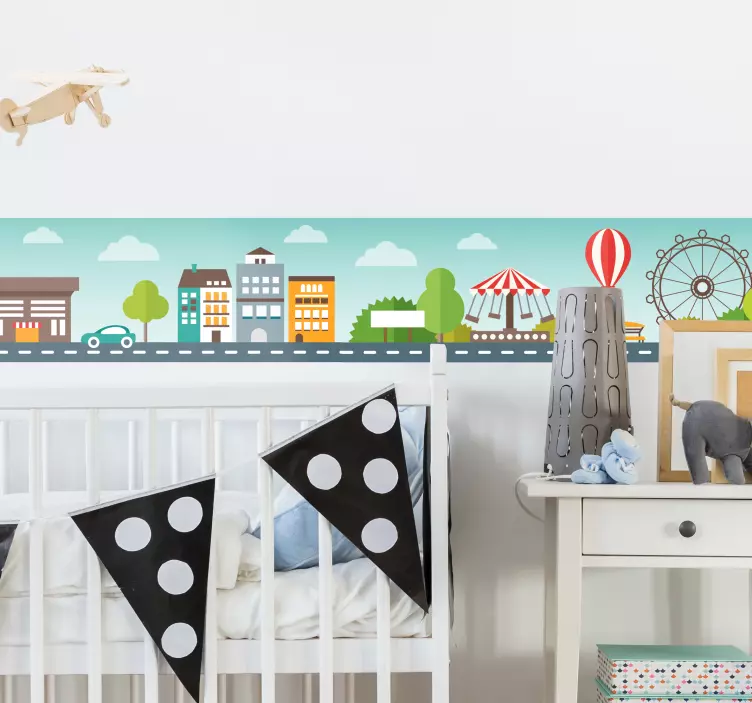 Vinil decorativo friso infantil cidade - TenStickers