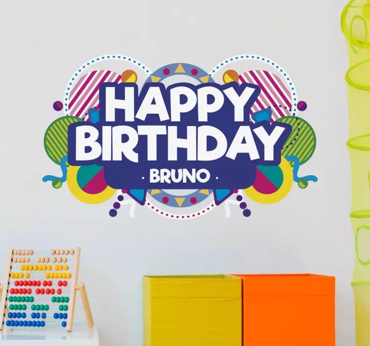 Autocolante decorativo happy birthday - TenStickers