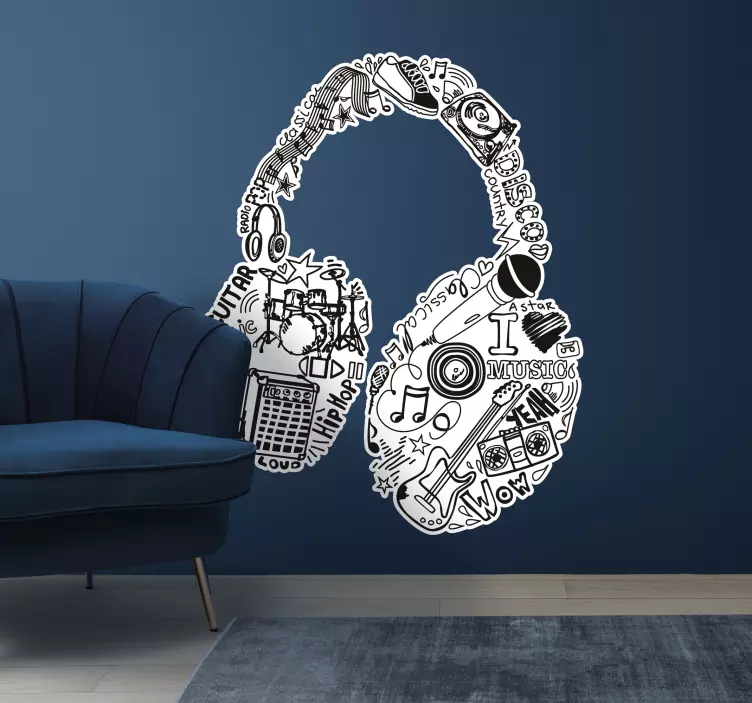Autocolante decorativo headphones - TenStickers