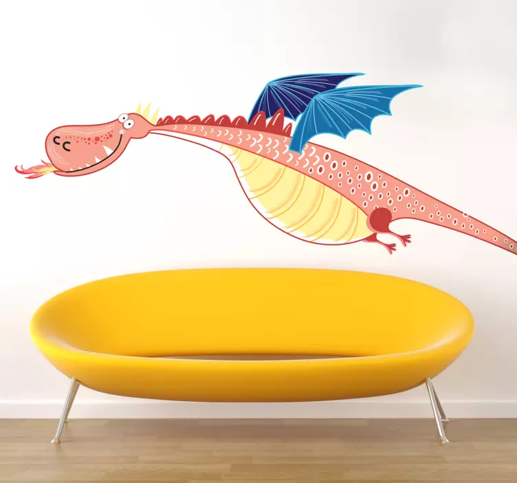 Autocolante decorativo infantil Dragão asas azuis - TenStickers