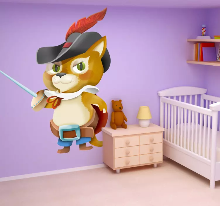 Autocolante decorativo infantil Gato das Botas - TenStickers