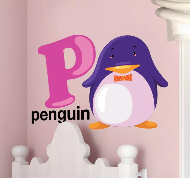 Autocolante decorativo infantil P pinguim - TenStickers