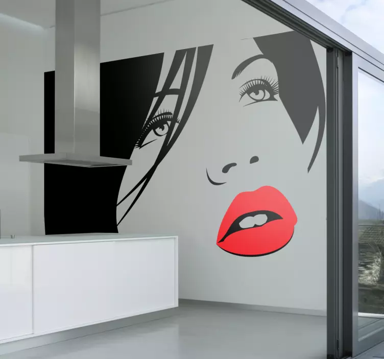 Autocolante decorativo lábios vermelhos - TenStickers