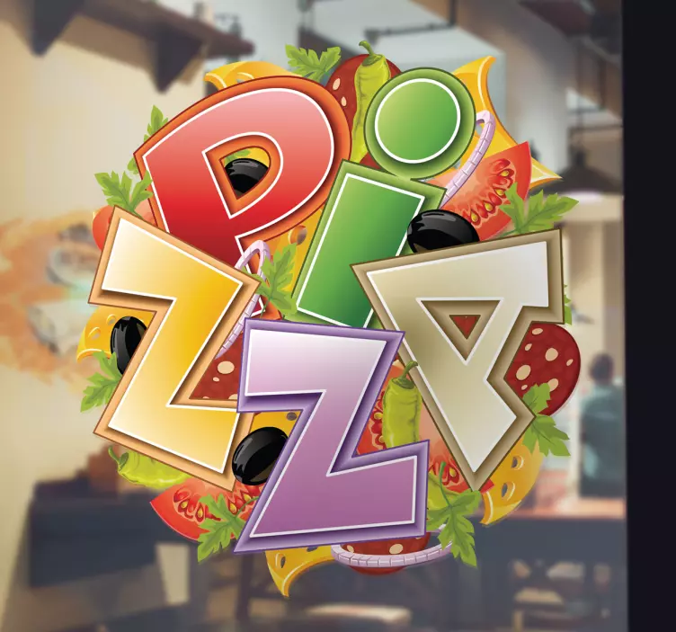 Autocolante decorativo logótipo Pizza - TenStickers