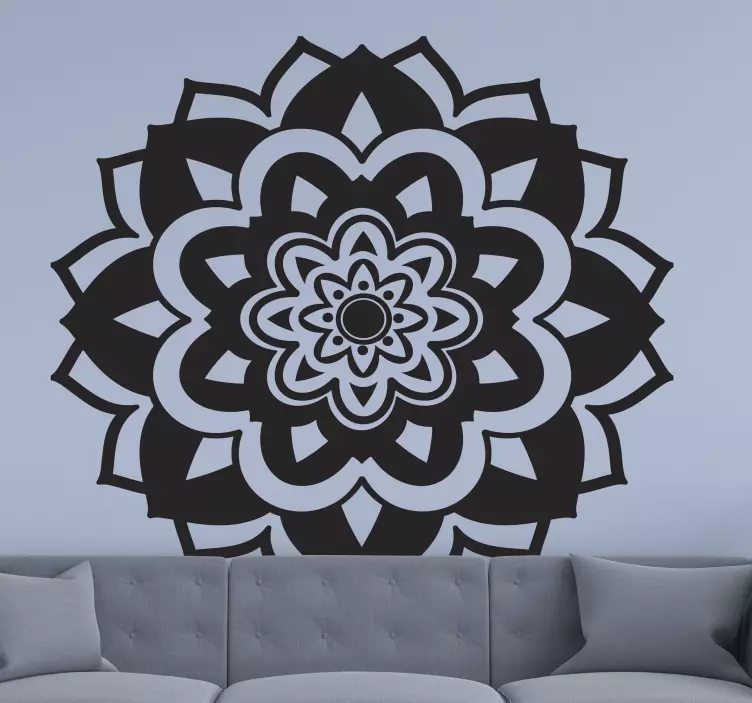 Autocolante decorativo mandala floral ousada - TenStickers