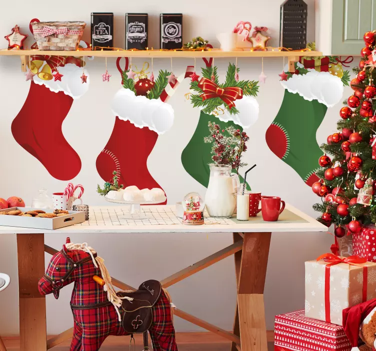 Autocolante decorativo meias de Natal - TenStickers