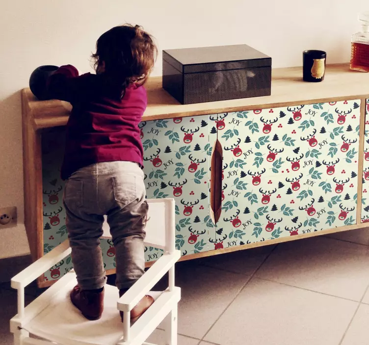 Autocolante decorativo motivo alegre de rena - TenStickers