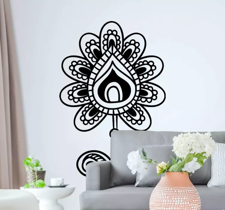 Autocolante decorativo motivo de padrão floral - TenStickers