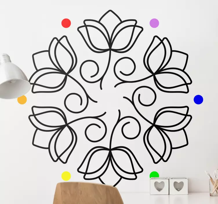 Autocolante decorativo motivo floral em espiral - TenStickers