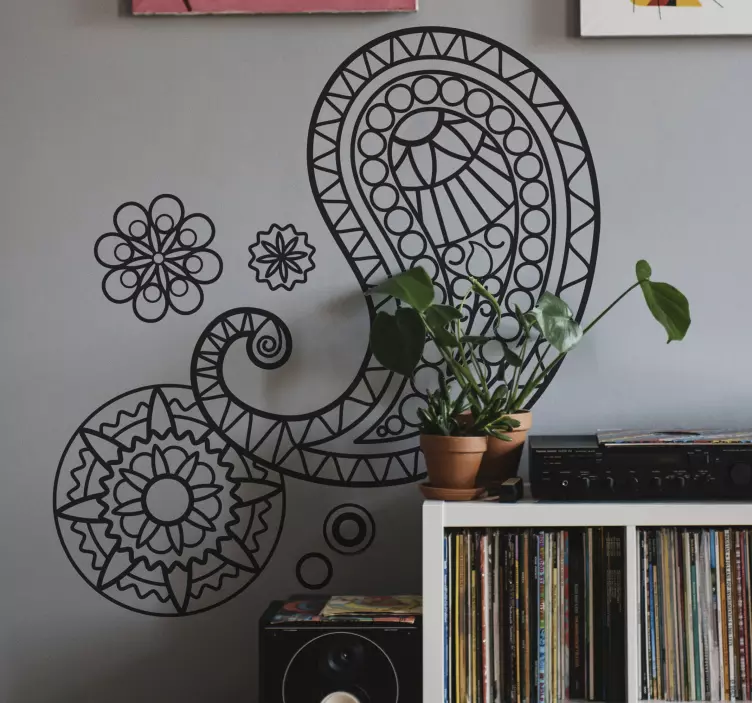 Autocolante decorativo motivo paisley vintage - TenStickers
