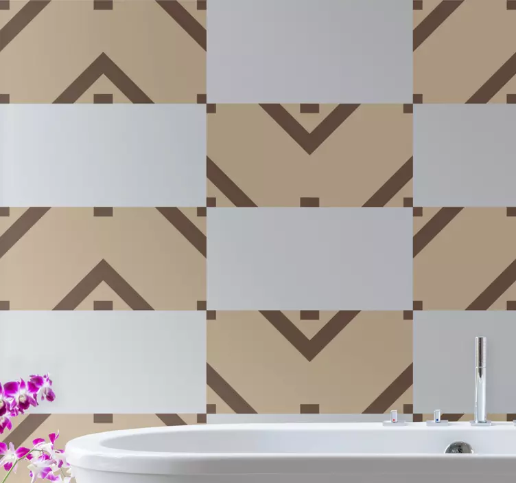 Autocolante azulejos motivos geométricos bege - TenStickers