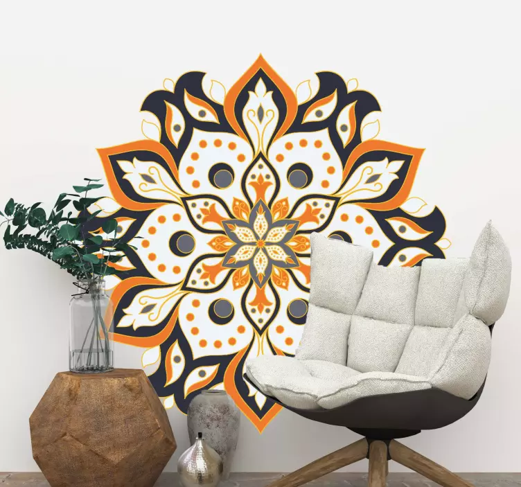 Autocolante decorativo padrão de mandala floral - TenStickers