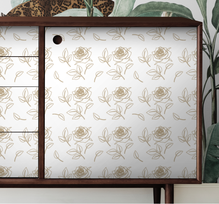 Autocolante decorativo padrão de rosa elegante - TenStickers