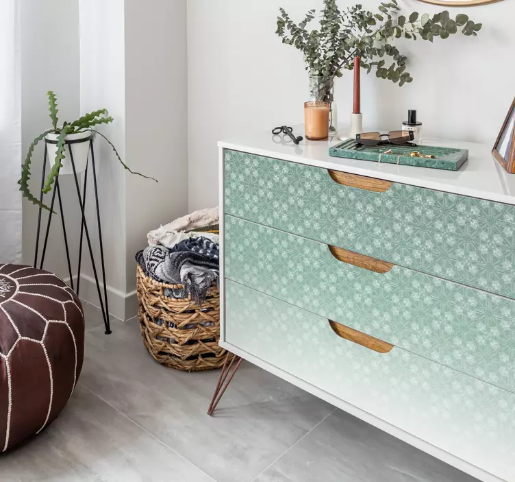 Autocolante para móveis padrão floral desbotado - TenStickers