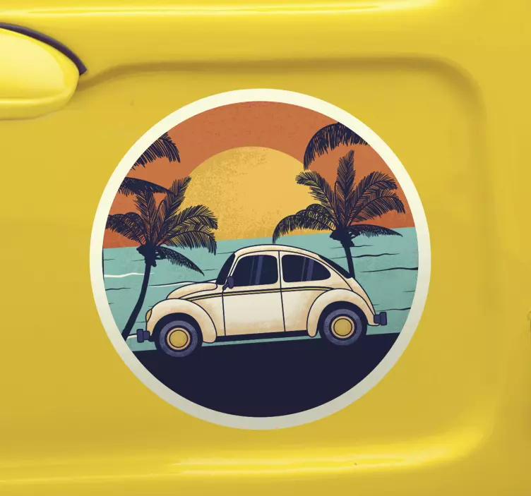 Vinil para carro Bem vindo ao carro dos anos 70 - TenStickers