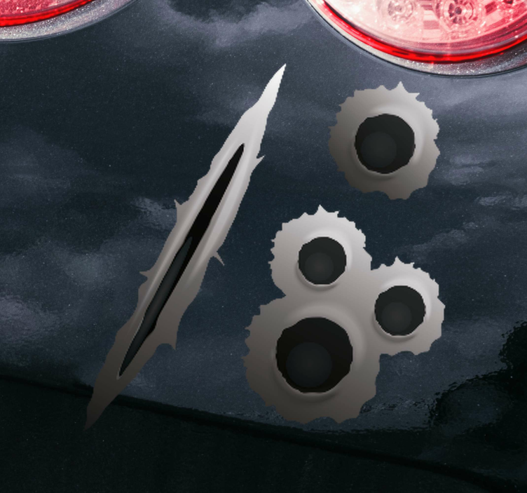 Autocolante para carros Buracos de bala e arranhão - TenStickers