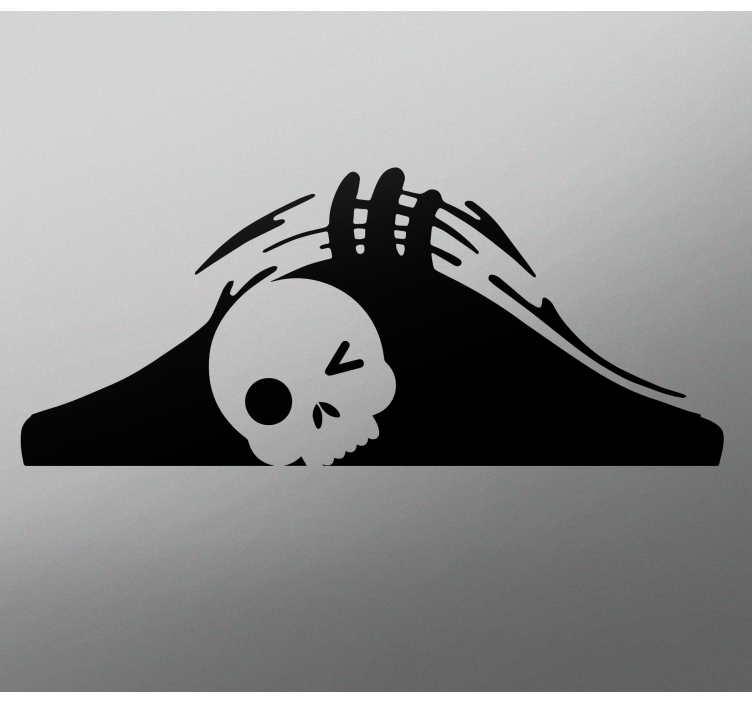 Autocolante para carros Crânio monocolor espreitando - TenStickers