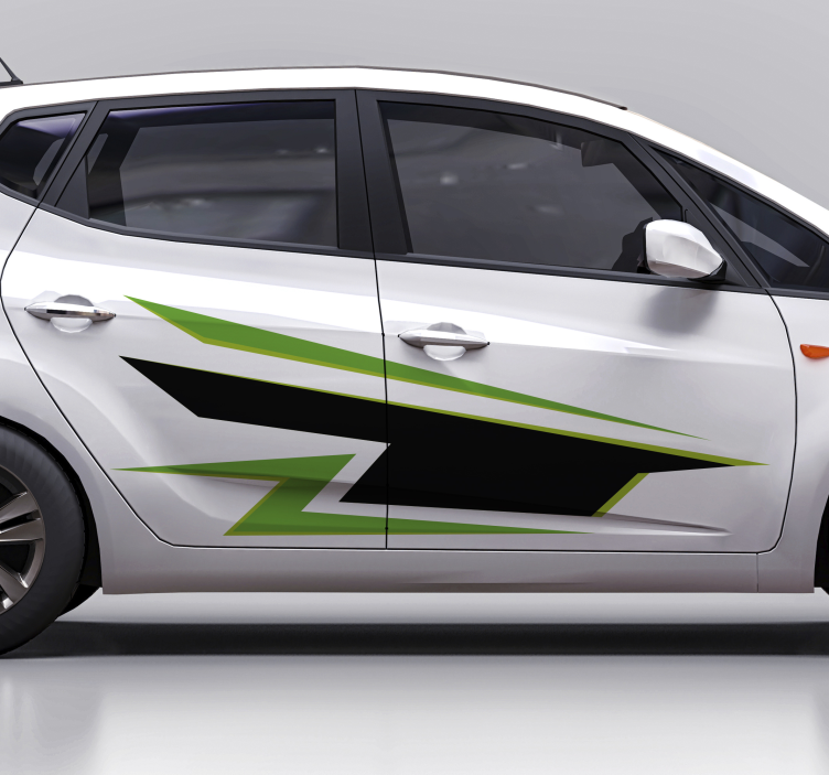 Autocolante Envoltório de carro verde e preto - TenStickers