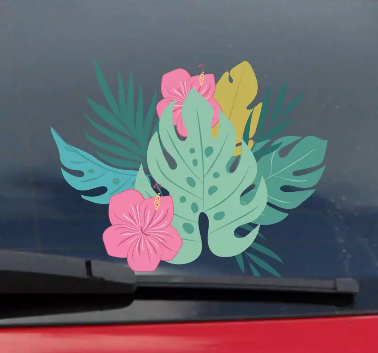 Autocolante para carros Flor havaiana - TenStickers