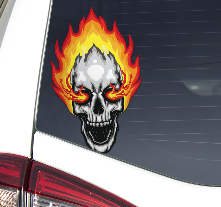Autocolante para carros Fogo de caveira - TenStickers
