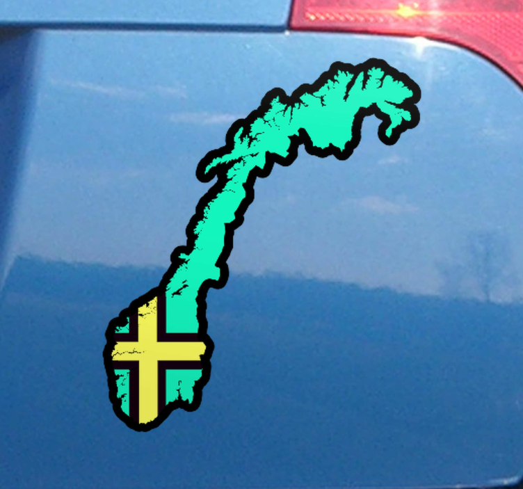 Autocolante para carros Mapa azul da noruega - TenStickers