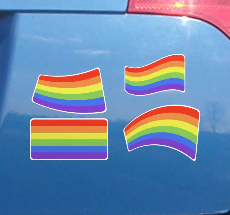 Autocolante para carros 4 bandeiras do orgulho - TenStickers