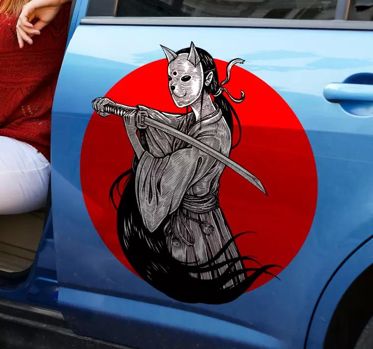 Autocolante para carros mulher ninja - TenStickers
