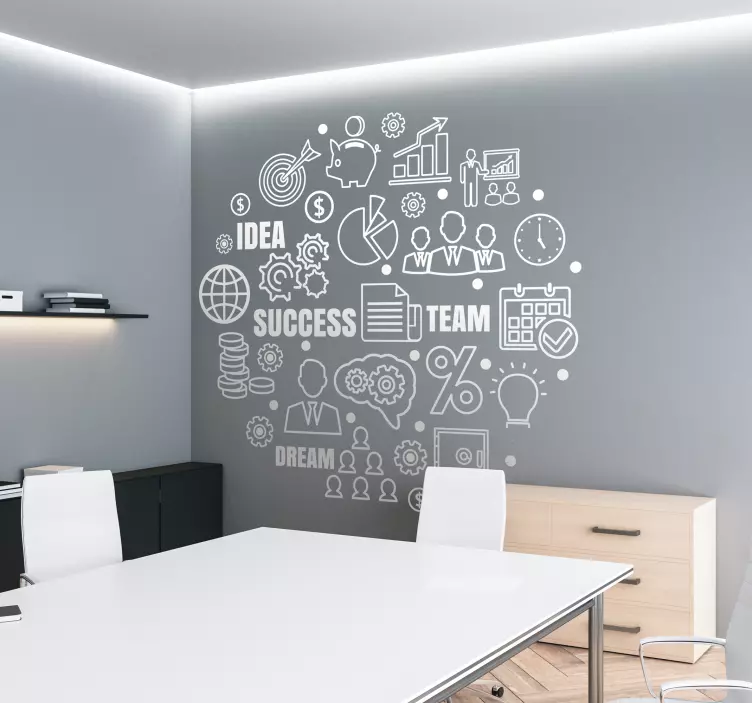 Autocolante para escritório ideograma de negóciosIdeograma comerc - TenStickers