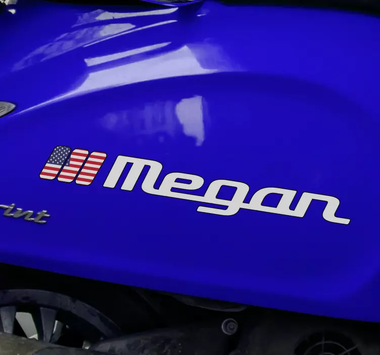 Autocolante para motas Bandeira dos estados unidos em retângulo e - TenStickers