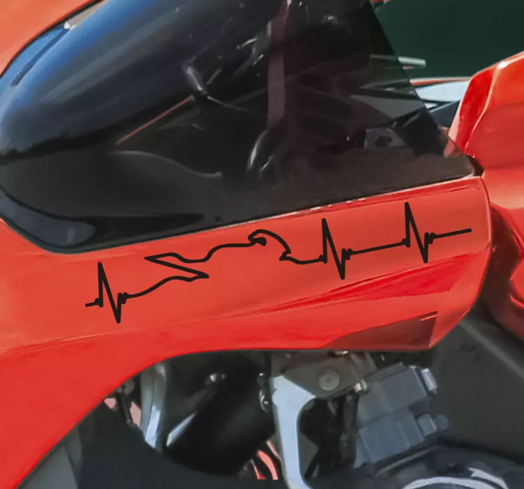 Autocolante para motas Moto heartbeat - TenStickers