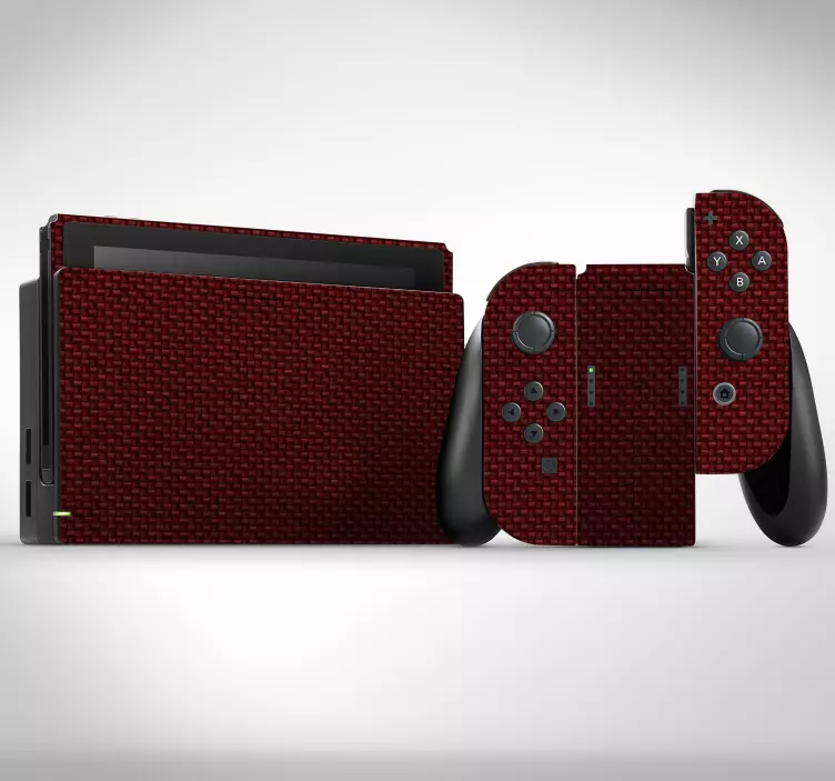 Autocolante decorativo para nintendo Textura de carbono vermelho  - TenStickers