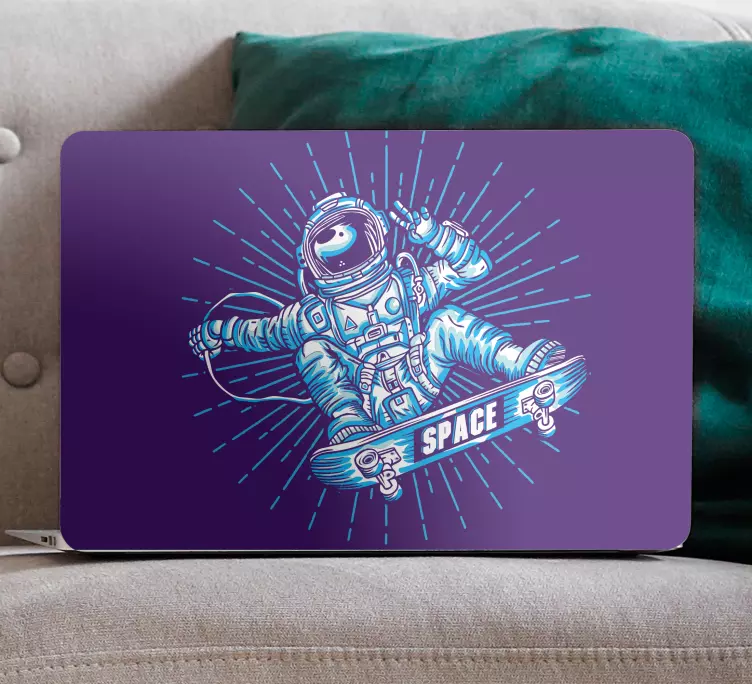 Autocolante para PC Astronauta de patinação no skate - TenStickers