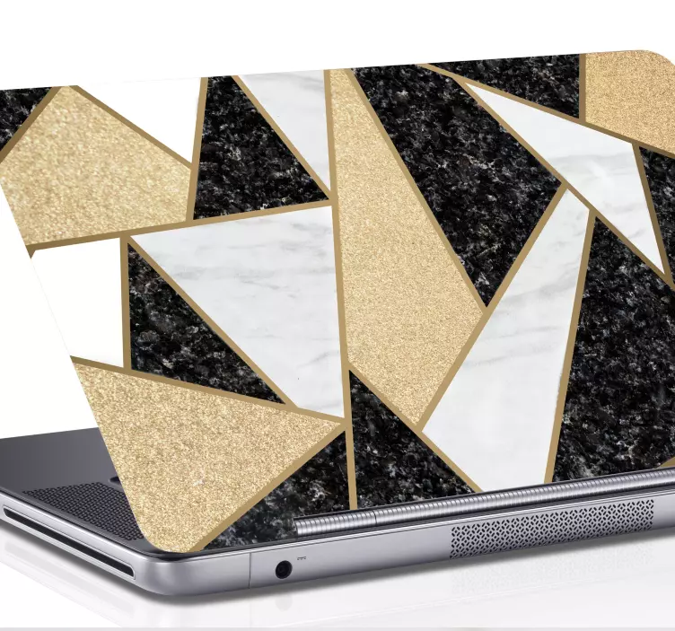 Autocolante PC Azulejo mármore preto e branco - TenStickers
