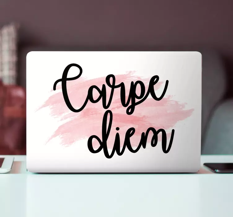 Autocolante para PC Carpe diem pintura rosa - TenStickers