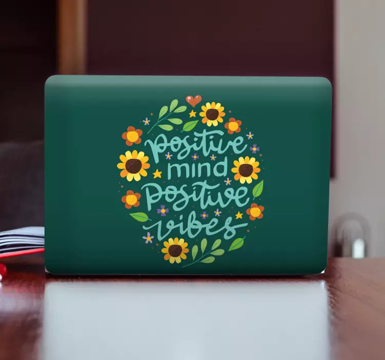 Autocolante para PC Citação motivacional com lindas cores - TenStickers