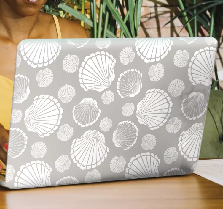 Autocolante para PC Conchas cinzas e brancas - TenStickers