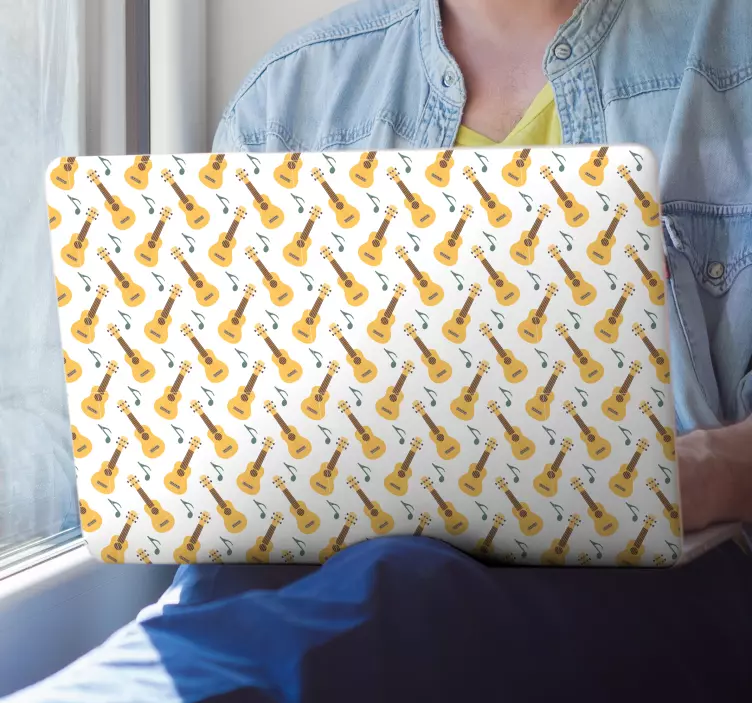 Autocolante para PC Guitarra e notas musicais - TenStickers