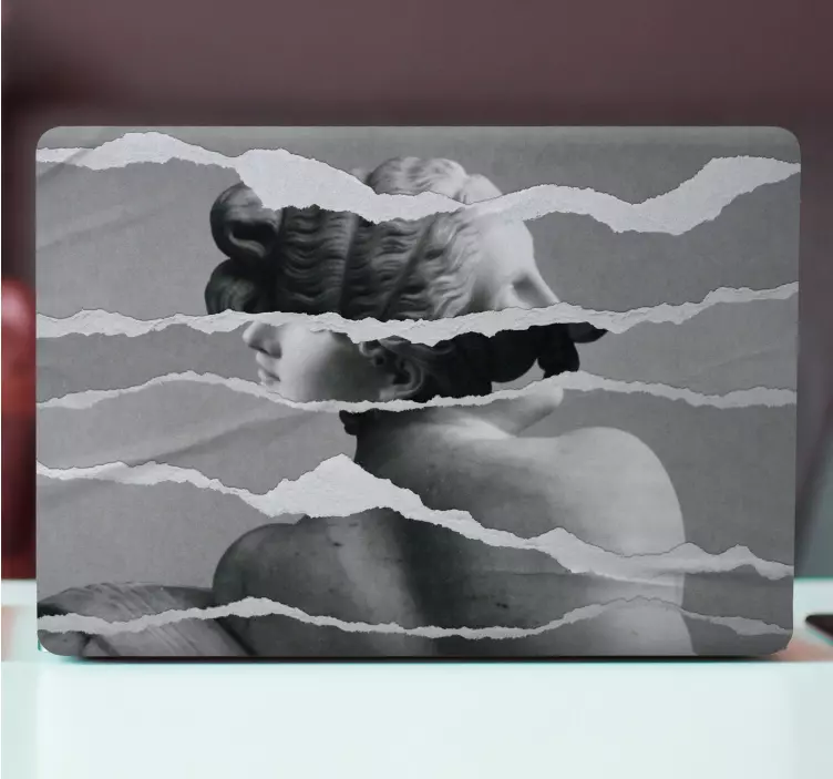 Autocolante para PC Imagem de estátua grega em estilo de papel ra - TenStickers
