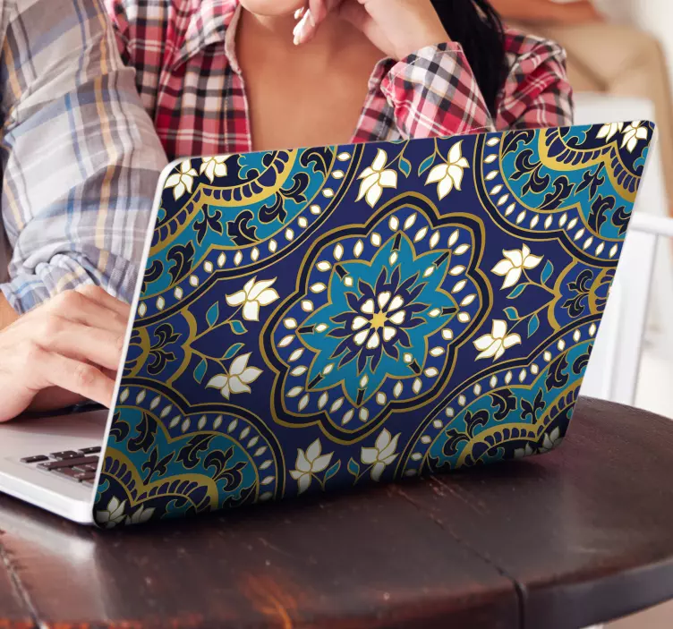 Autocolante para PC Mandala em tons de azul - TenStickers