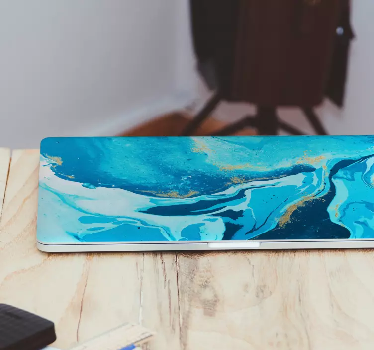 Autocolante para PC Pintura azul elegante - TenStickers