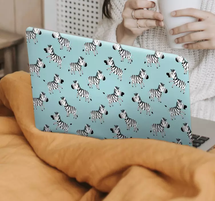 Autocolante para PC Zebra fofa para crianças - TenStickers