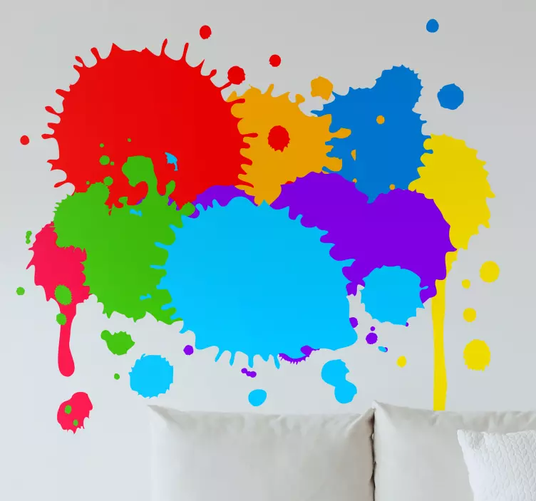 Autocolante decorativo salpicos de tinta coloridos - TenStickers