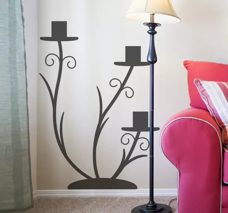 Autocolante decorativo silhueta floral elegante - TenStickers