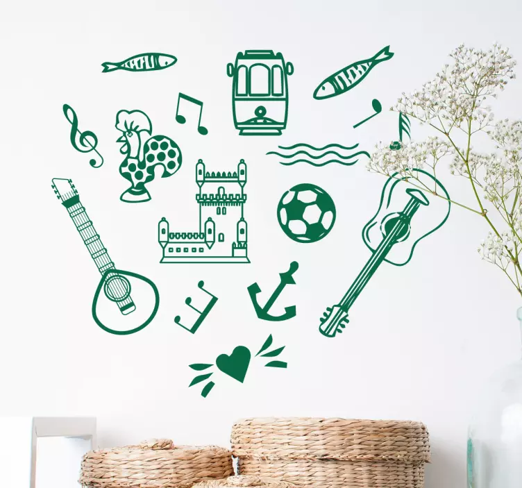 Autocolante decorativo simbolos portugueses - TenStickers