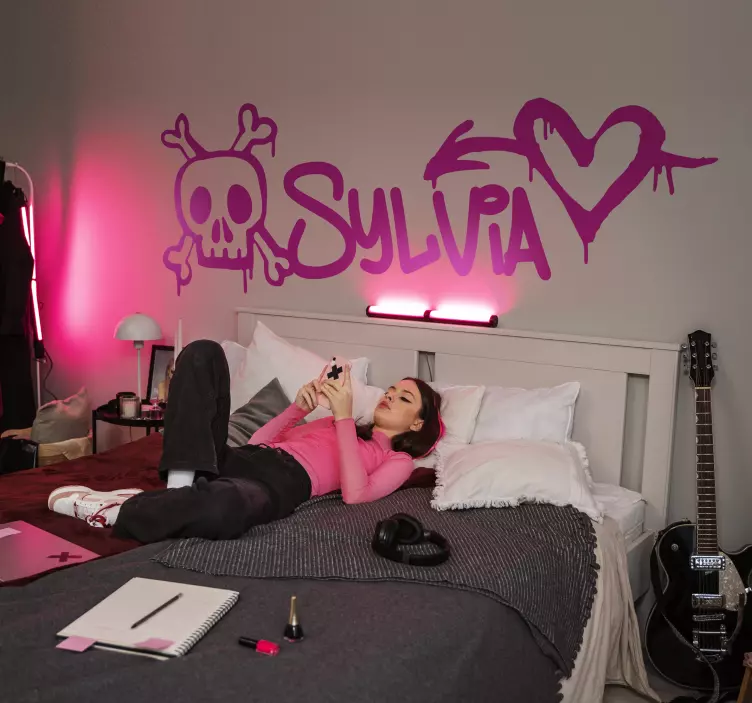 Vinil decorativo urbano morte e amor graffiti - TenStickers