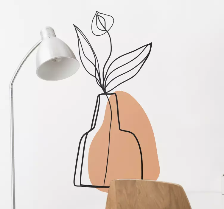 Autocolante decorativo vaso de flores estilizado - TenStickers