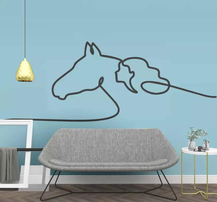 Autocolante animal selvagem desenho de silhueta de cavalo - TenStickers