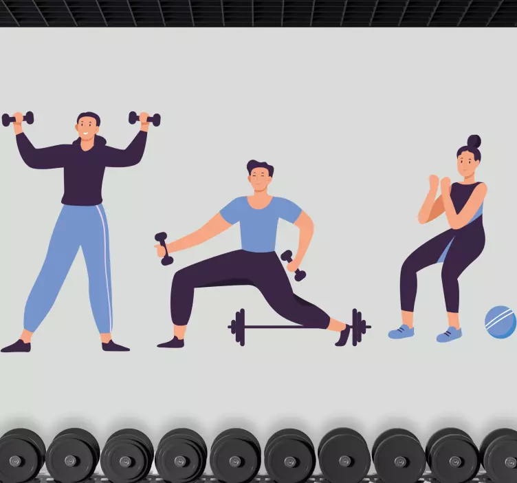 Autocolante desporto rotina de exercícios ativos - TenStickers