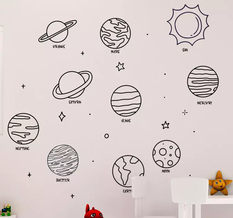 Autocolante do espaço Sistema solar infantil - TenStickers