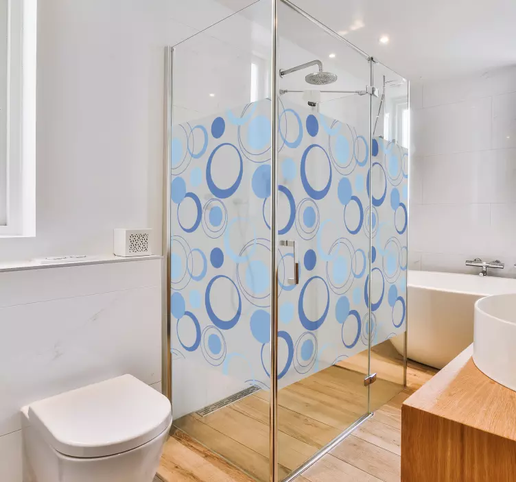 Autocolante duche bolhas azuis mínimas - TenStickers